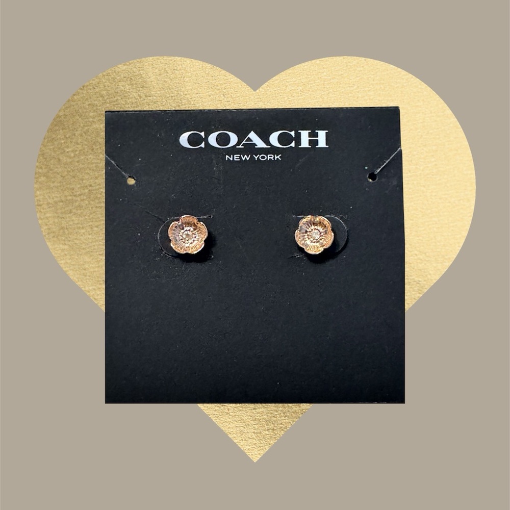 Coach Gold Floral Stud Earrings
